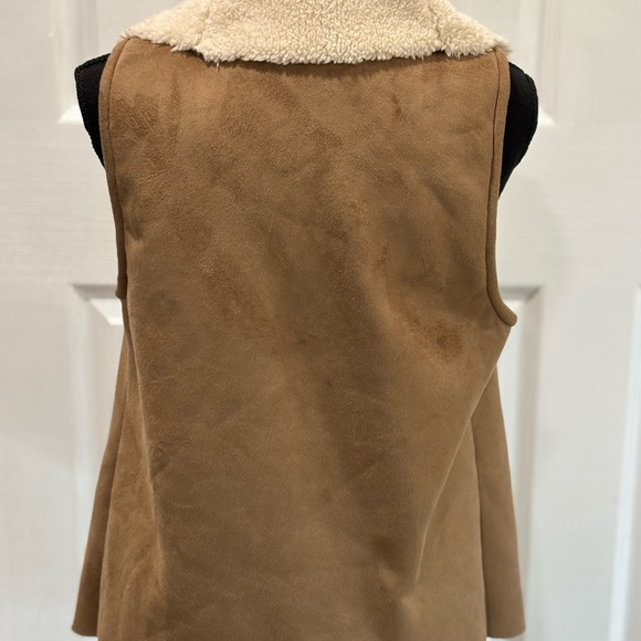 RALPH LAUREN FAUX SUEDE ,Cream and Tan Shearling Vest size M - Picture 3 of 5